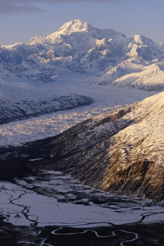 пейзаж, alaska, горы, зима, природа, горизонт, nature, аляска, снег