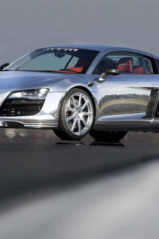 взлет, серый, audi, r8, мощь