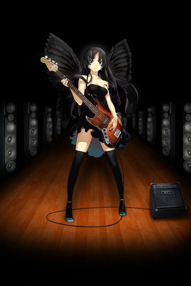 k-on, колонки, гитара, мио
