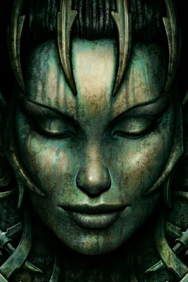 камень, spellforce, узор, эльф, 2, лицо