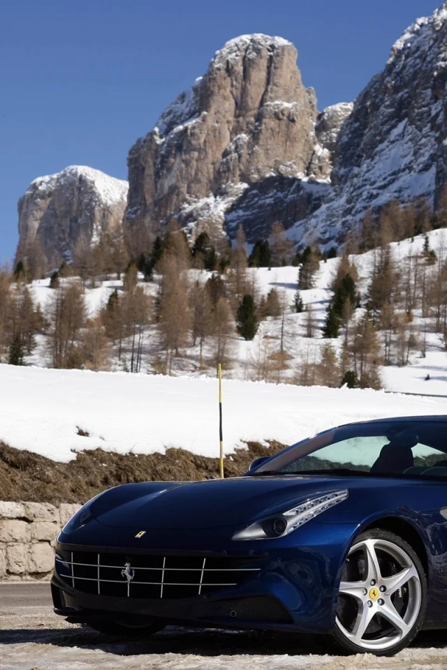 ff, горы, ferrari, зима