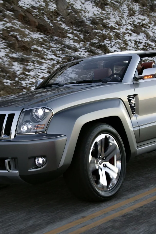горы, white, дорога, jeep, небо