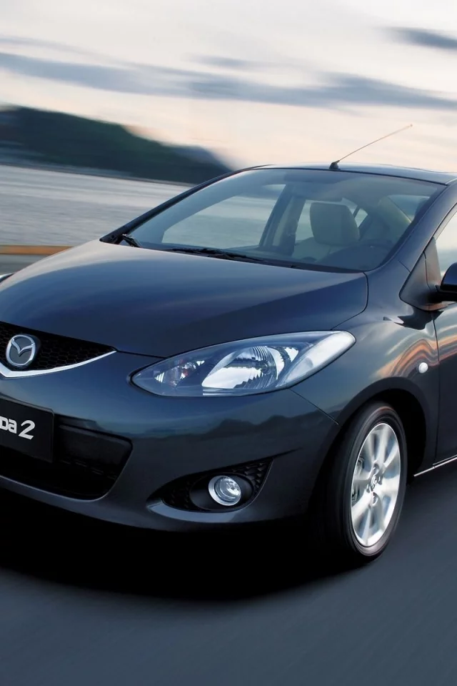 небо, mazda 2, дорога, скорость, мгновение