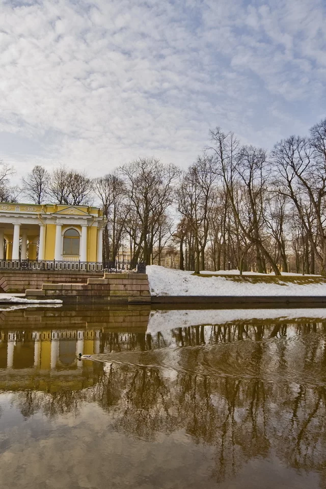 река, парк, небо