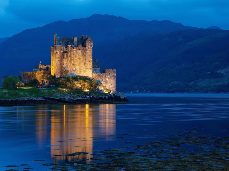 scotland, великобритания, шотландия, ночь, dornie, united kingdom