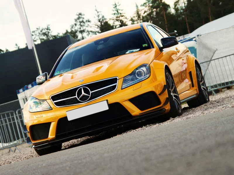 амг, тюнинг, benz , mercedes, желтый, black series, c63