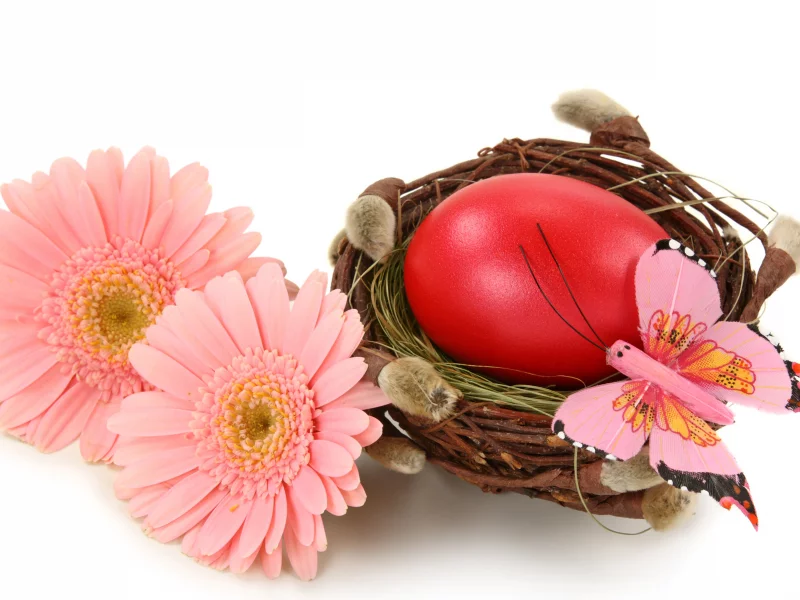 цветы, яйца, весна, easter, пасха