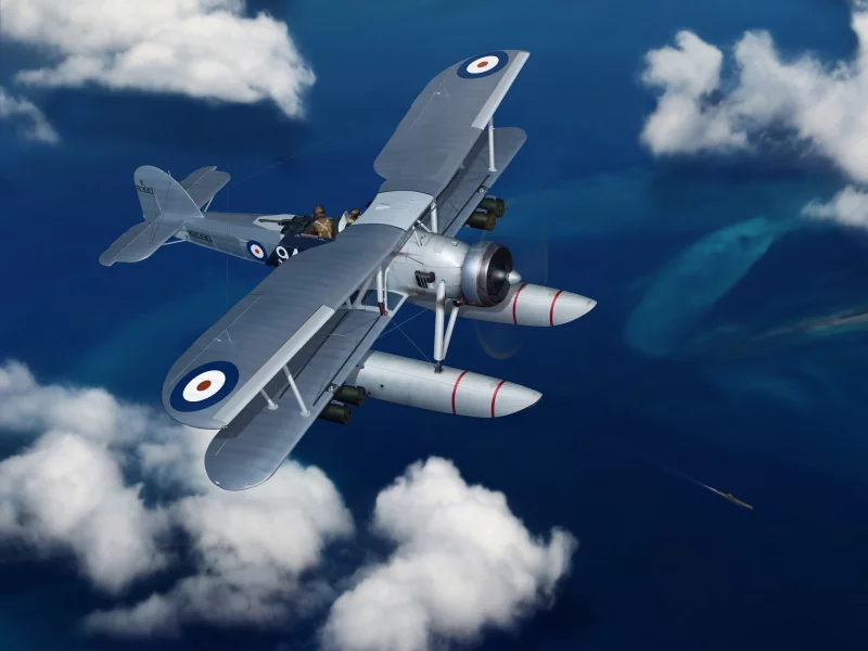 гидросамолет, самолет, арт, fairey swordfish, британский