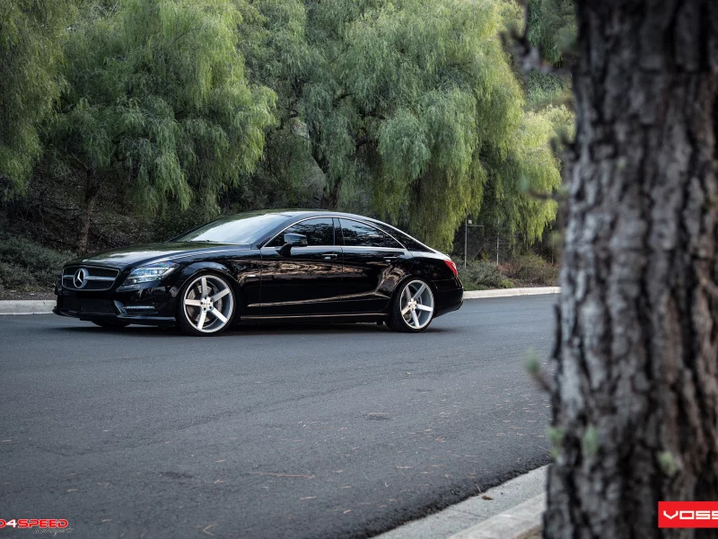 tuning, vossen, 63, auto, c219, mecedes, cls, benz, amg, black, wallpapers