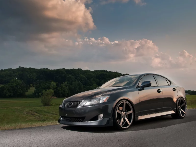 лексус, небо, lexus is, дорога, автомобиль