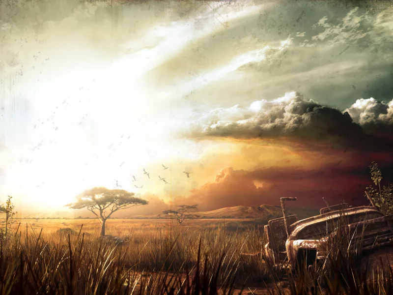 fc2, africa, степь, фар край 2, африка, art, far cry 2, природа, cover, арт