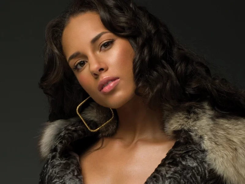 alicia keys, брюнетка, взгляд, губы, певица, лицо