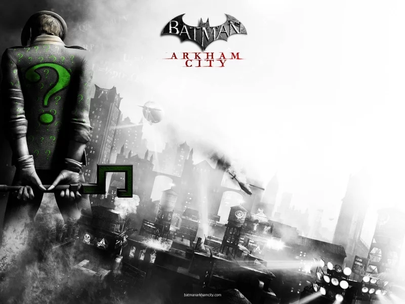 riddler, город, batman, риддлер, arkham city