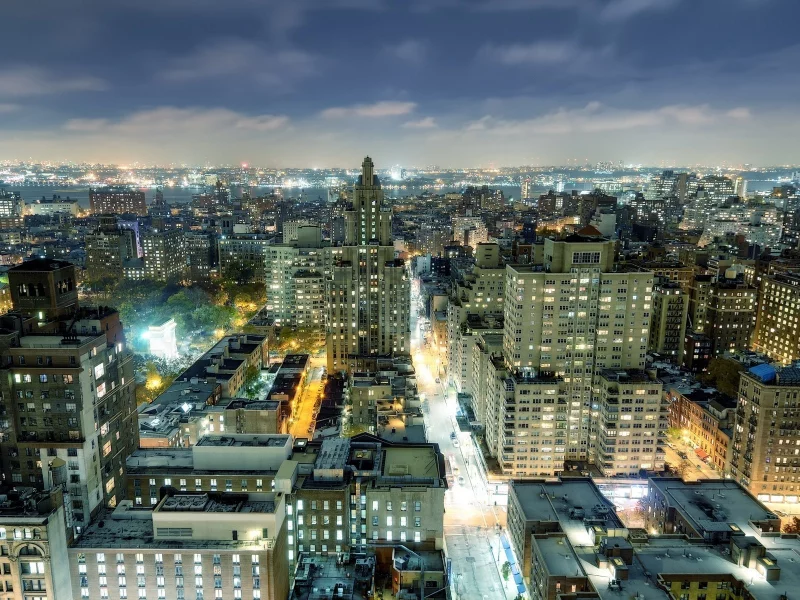 нью-йорк, night, огни, ночь, nyc, washington square park, west village, new york city