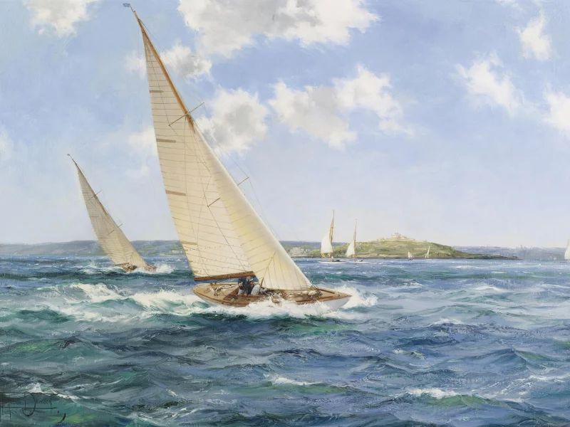 яхты, море, montague dawson