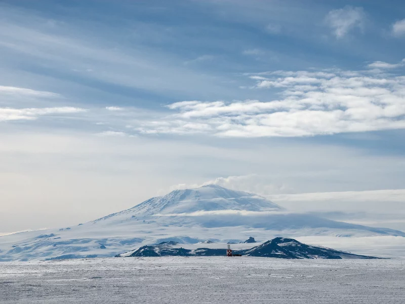 снег, облака, гора