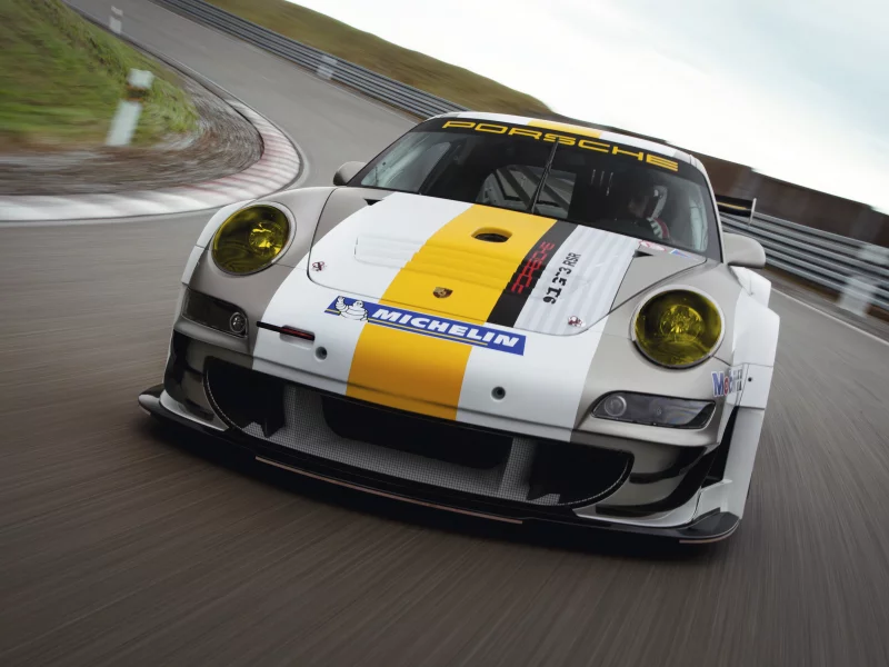 скорость, porsche, фары, трек, gt3