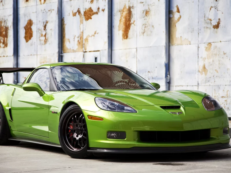 спорткар, корветт, авто, зеленый, chevrolet, шевроле, corvette, z06, chevy