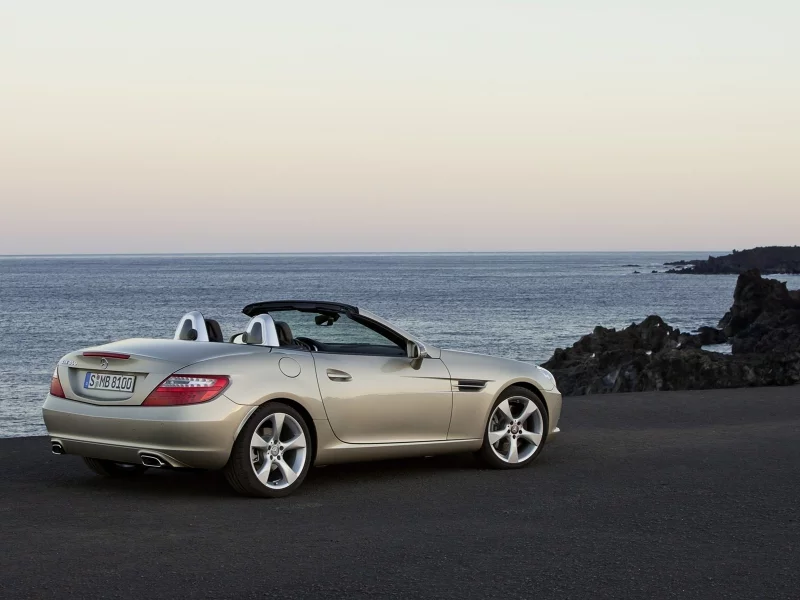 море, фото, пейзажи, benz slk roadster, вид, mercedes, машины, мерседесы, тачки