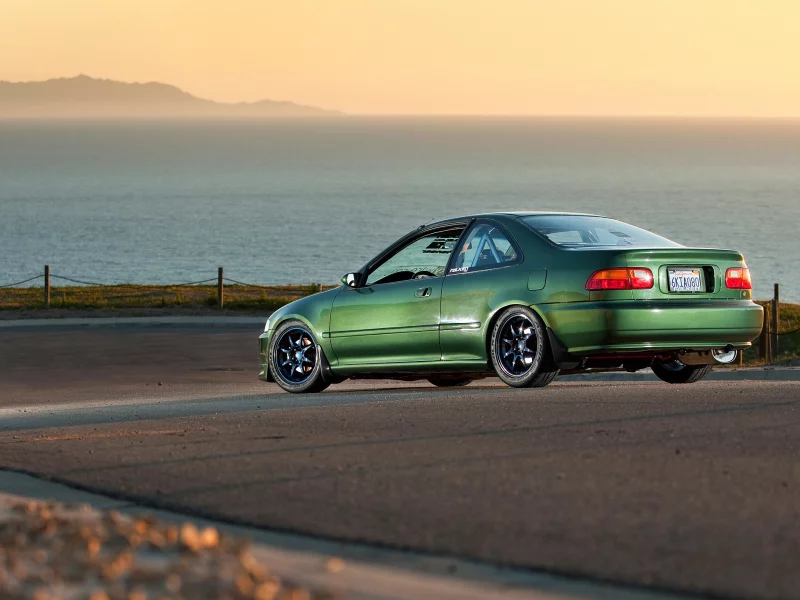 хонда, honda, civic, море, сивик, дорога, автообои