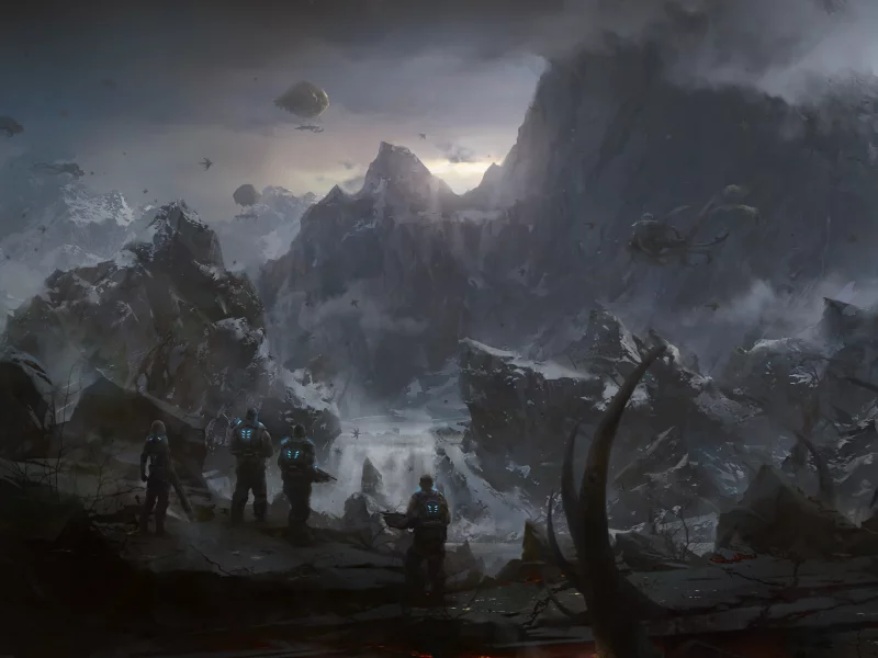 монстры, войны, gears of war 3, солдаты