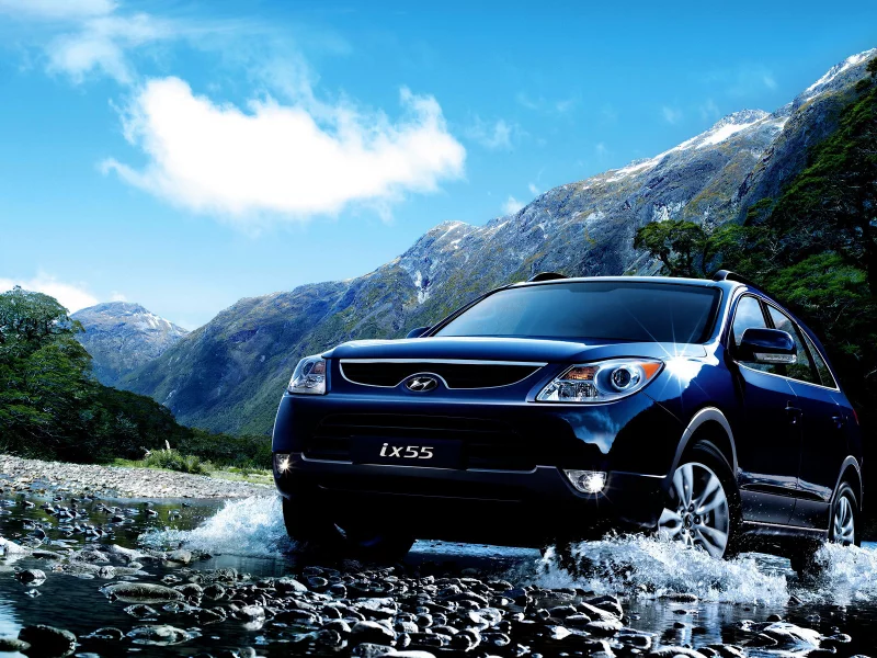 камни, горы, джип, hyundai ix55, внедорожник