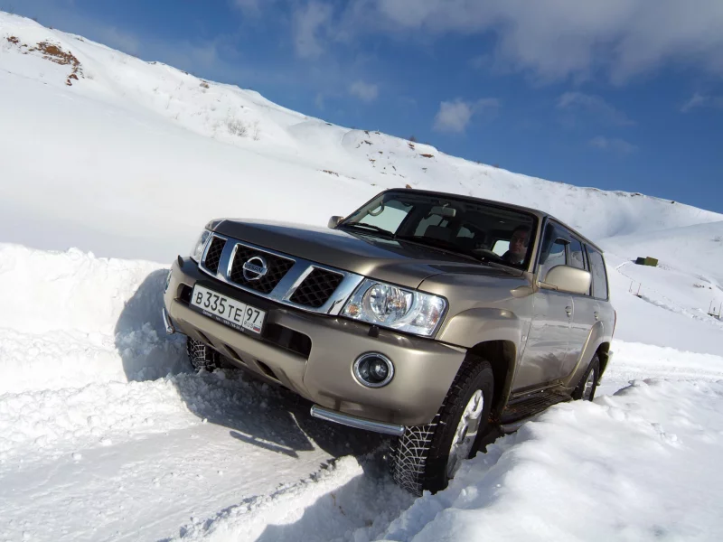 nissan, снег, ниссан, патрол, джип, suv, передок, патруль, колея, patrol, внедорожник