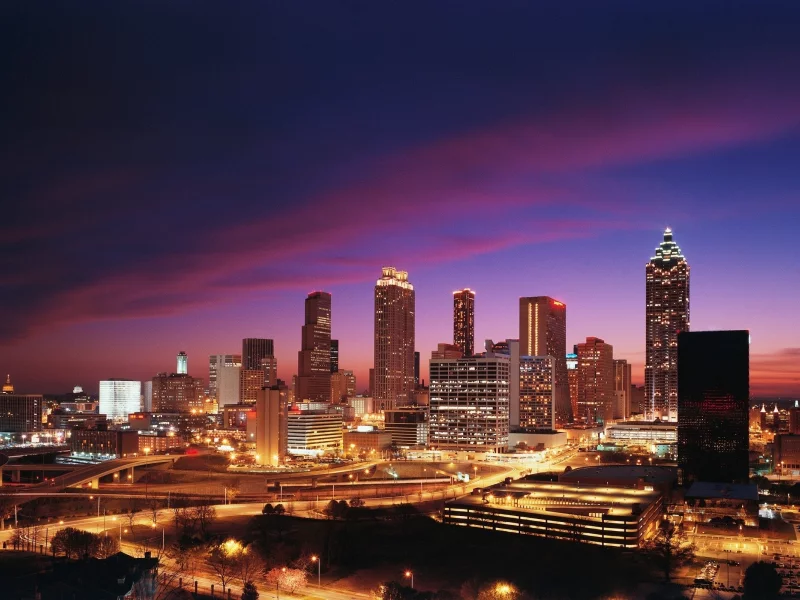 город, atlanta, usa, city, georgia