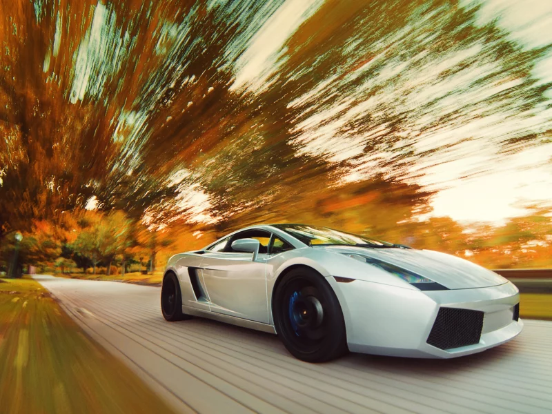 скорость, lamborghini, gallardo, дорога, осень