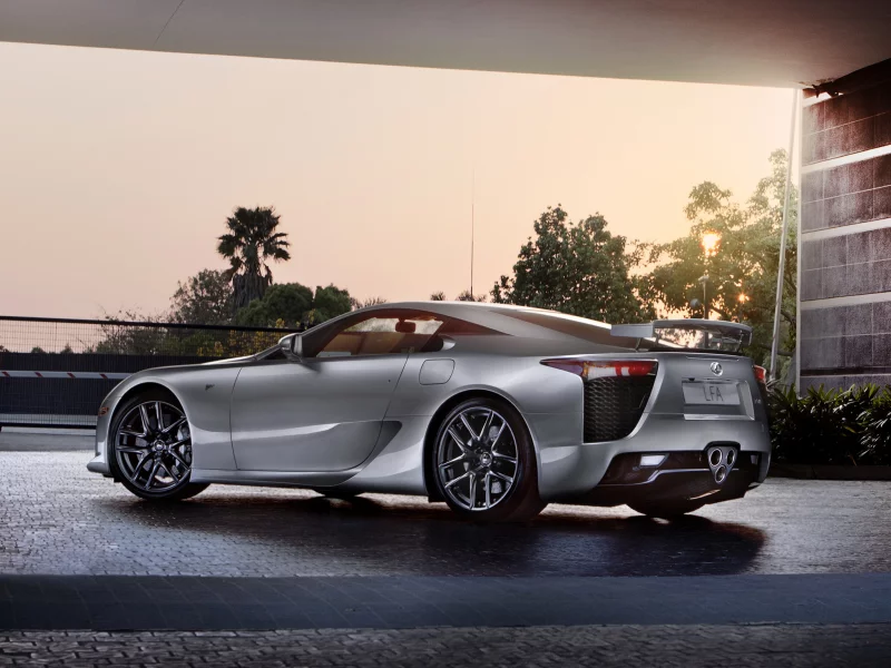 лфа, серый, деревья, вид сзади, лексус, lexus, суперкар, lfa
