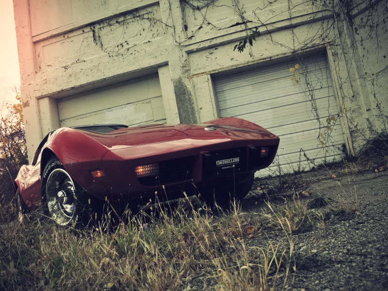 corvette, chevrolet, мускул, красный
