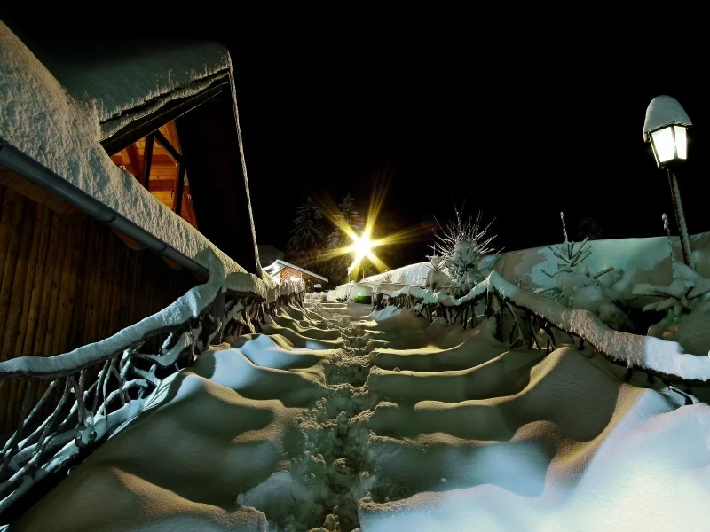 christmas spirit, ночь, снег