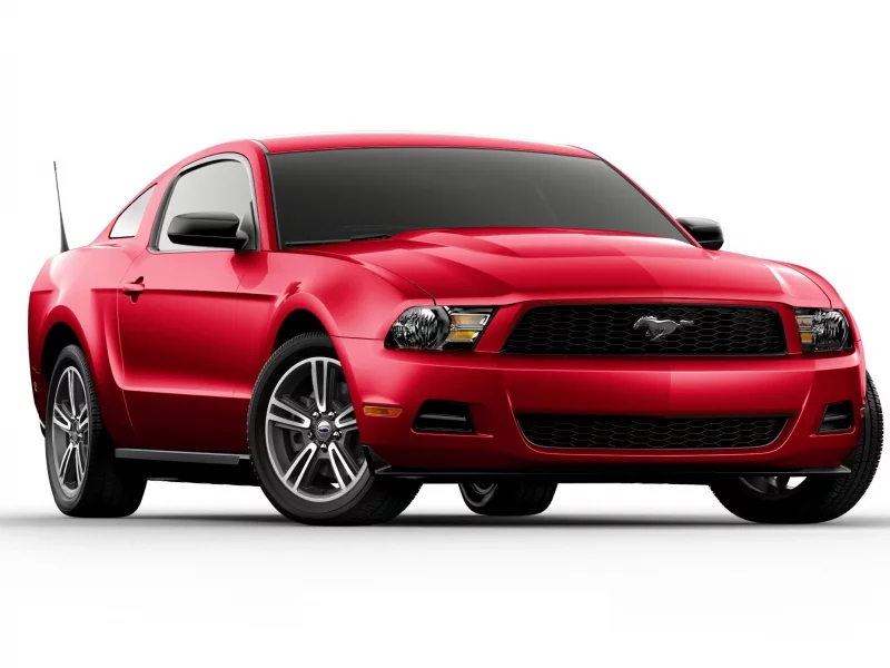 красный, ford, машина, mustang, авто, v6