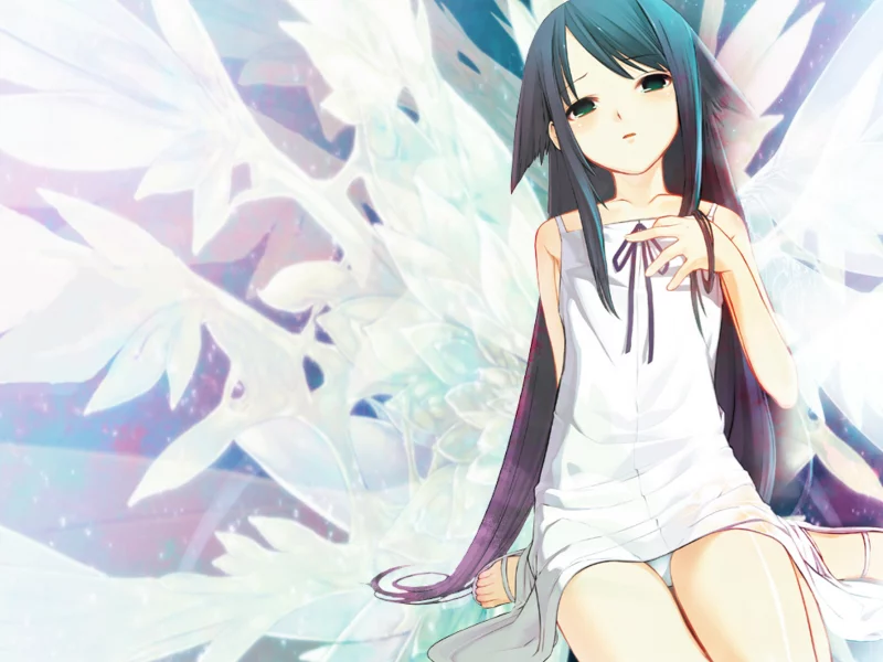 зеленые глаза, saya no uta, девушка