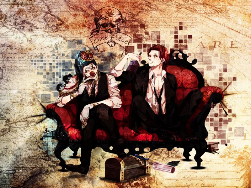 уан пис, buggy the clown, шанкс, ван пис, клоун багги, shanks, one piece