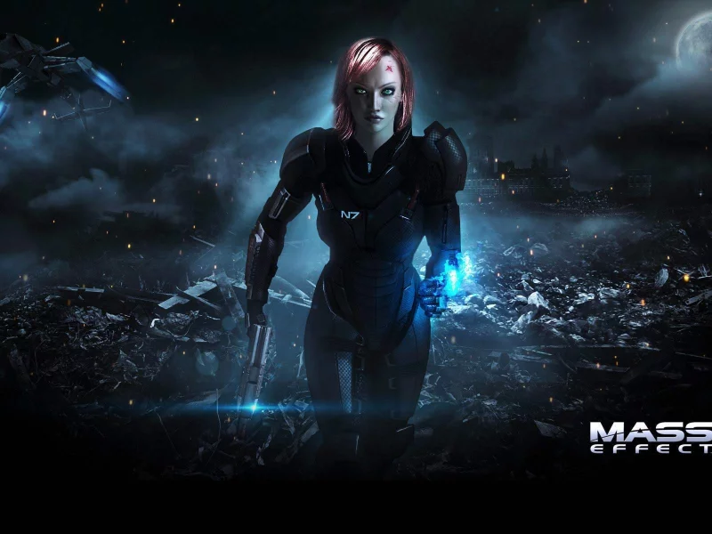 бежит, female, шепард, женщина, игра, будущее, shepard, mass effect 3