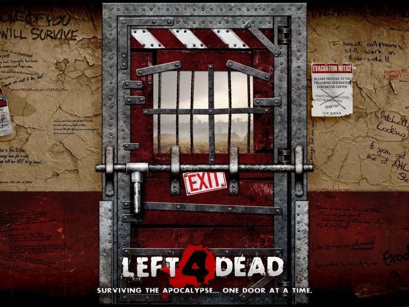 safe room, дверь, слоган, l4d, left 4 dead
