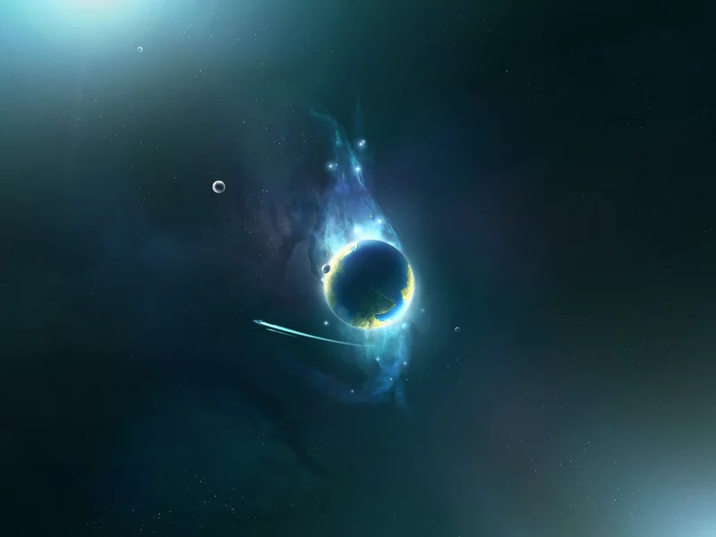 шлейф, планета, spaceship, спутники