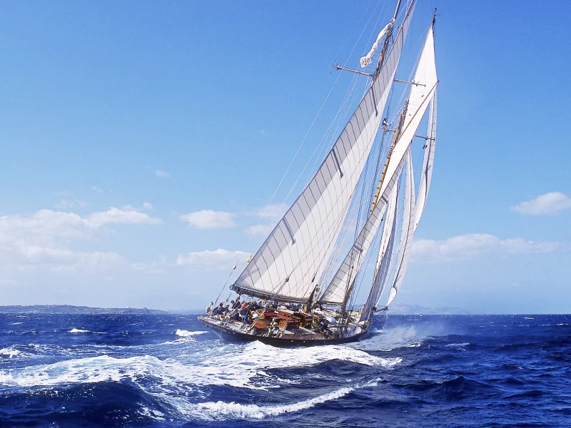 море, яхта, волны