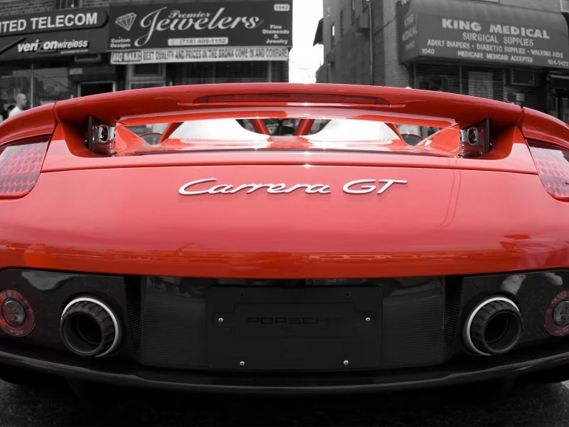 фары, надпись, porsсhe, вид, wallpapers, с зади, carrera, auto, gt, cars
