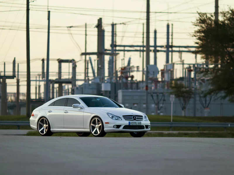 mercedes, cls, белый, benz, мерседес, дорога