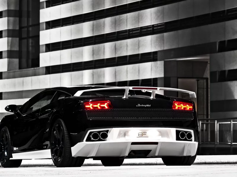 черная, город, lamborghini gallardo gt600