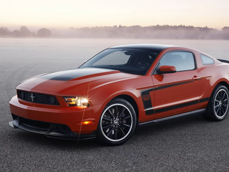 boss 302, красный, форд, mustang, туман, мустанг, ford