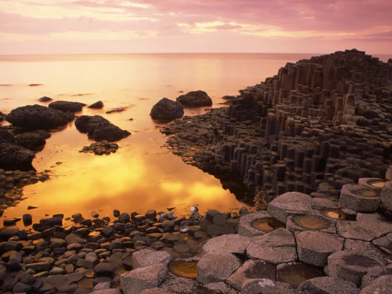 useway at sunset, northern ireland, county antrim