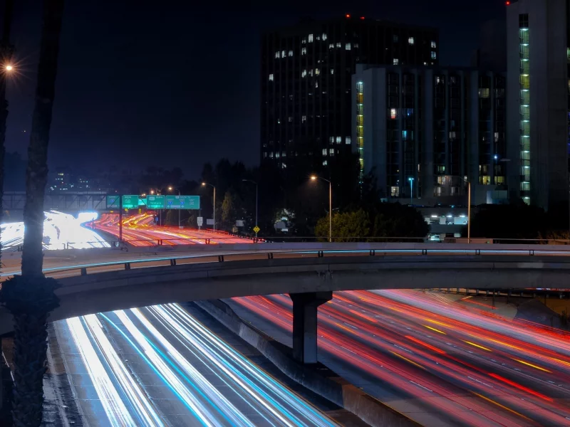 калифорния, traffic, ночь, california, downtown, la, usa, огни, night, los angeles