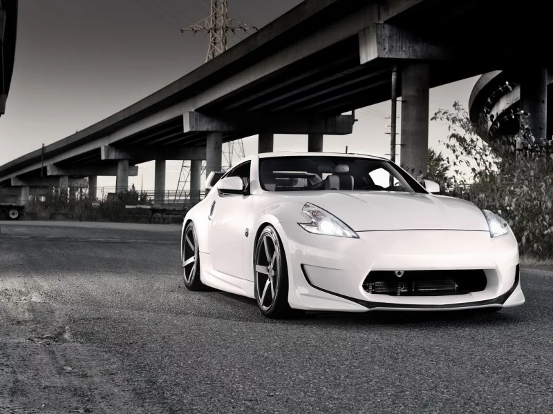 370z, nissan, авто, ниссан, белая, эстакада, тюнинг
