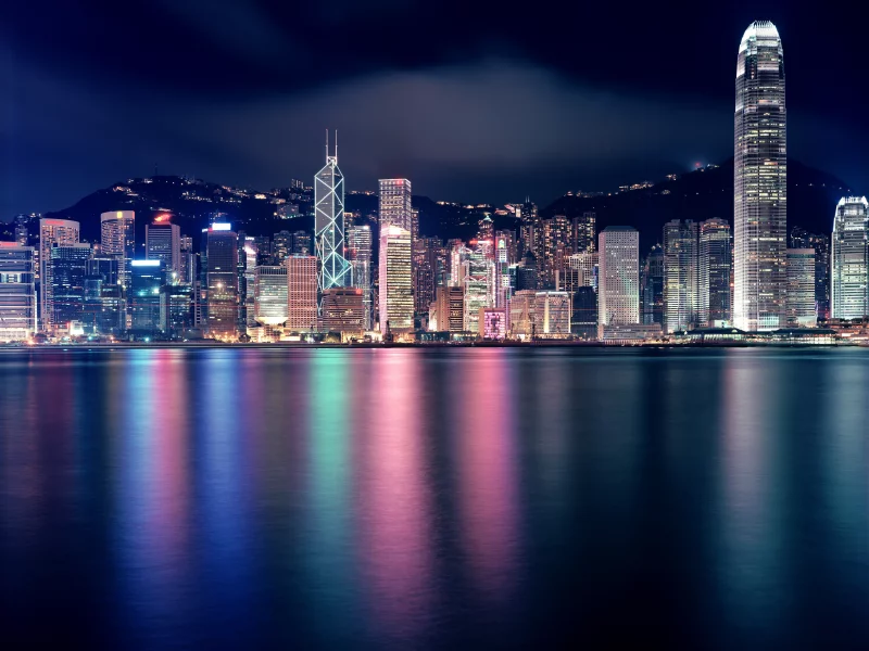 hong kong, высотки, город