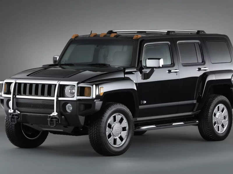 hummer, h3, black, передняя часть
