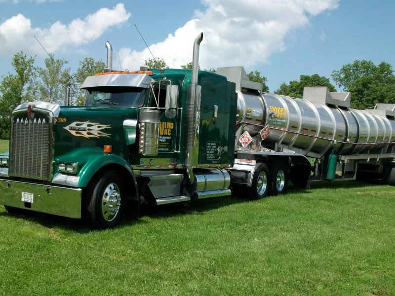 trucks, грузовик, kenworth, envirovac, зелёный, цистерна