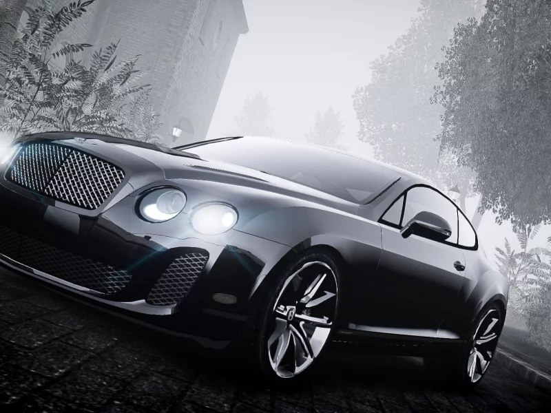 машина, туман, чб, gta 4, bentley continental